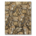 Golden Cheetah Tropical Leaf Wallpaper Rug