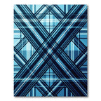 Deep Blue Modern Geometric Plaid Rug