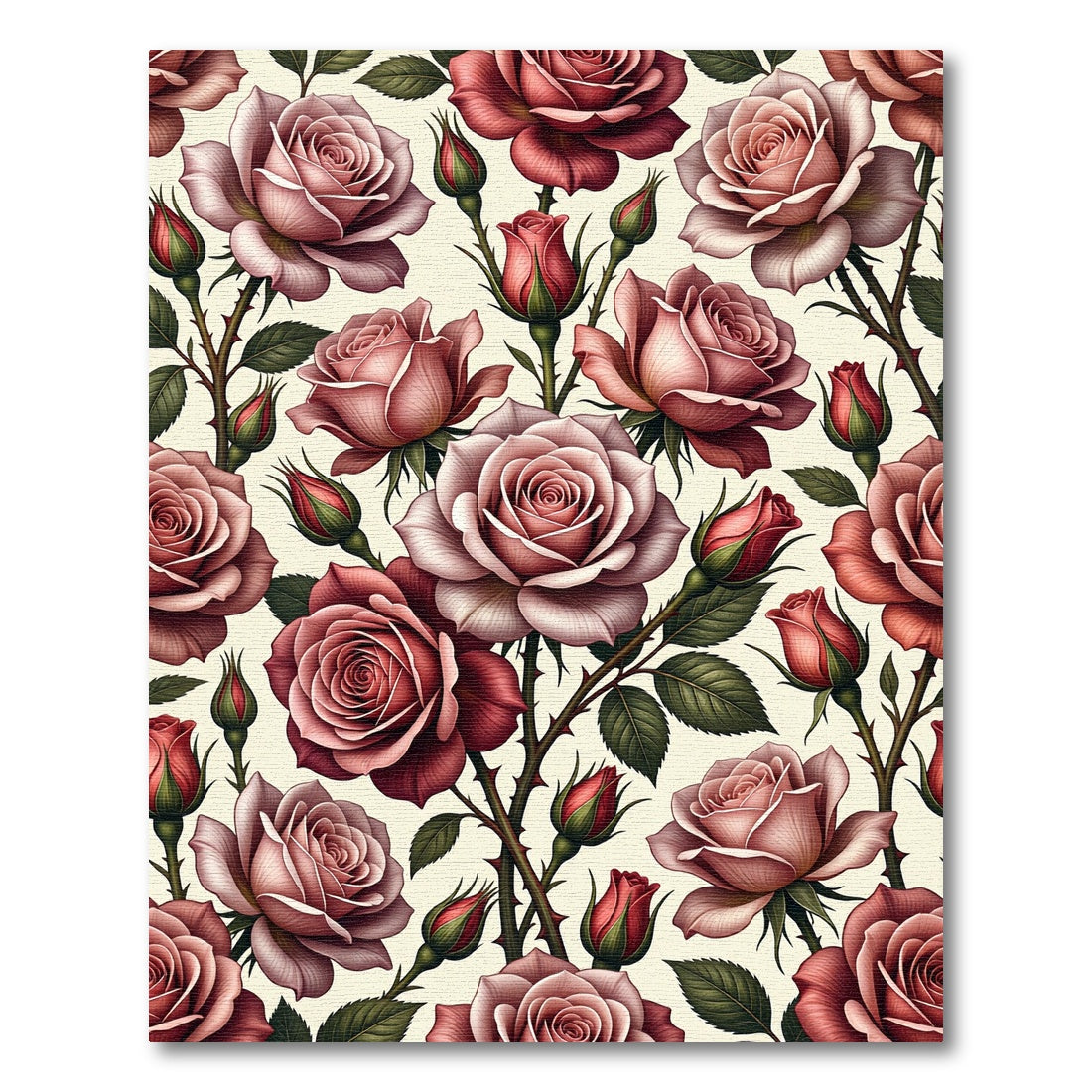 Romantic Dusty Rose Floral Bouquet Rug