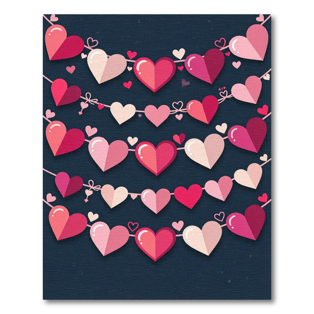 Pink Heart Garland Collage Rug