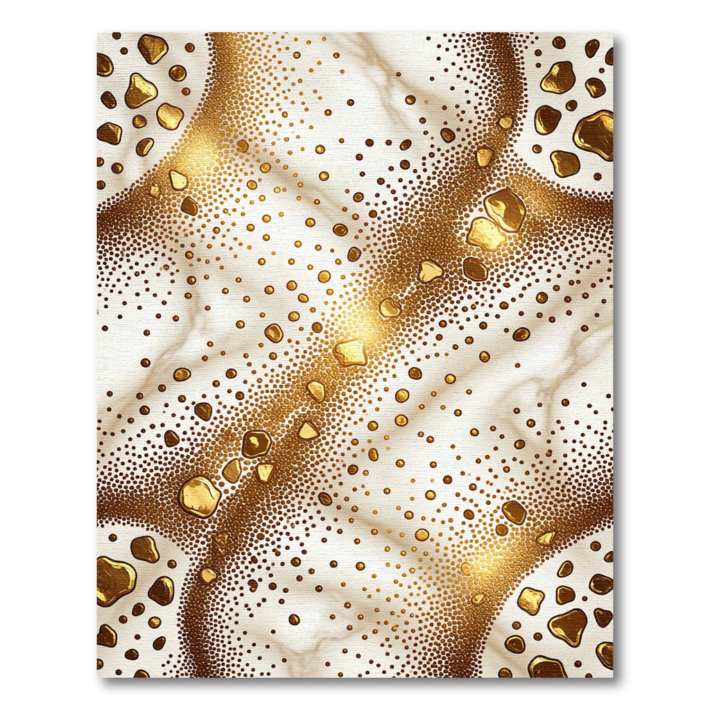 Golden Droplet Marble Texture Rug
