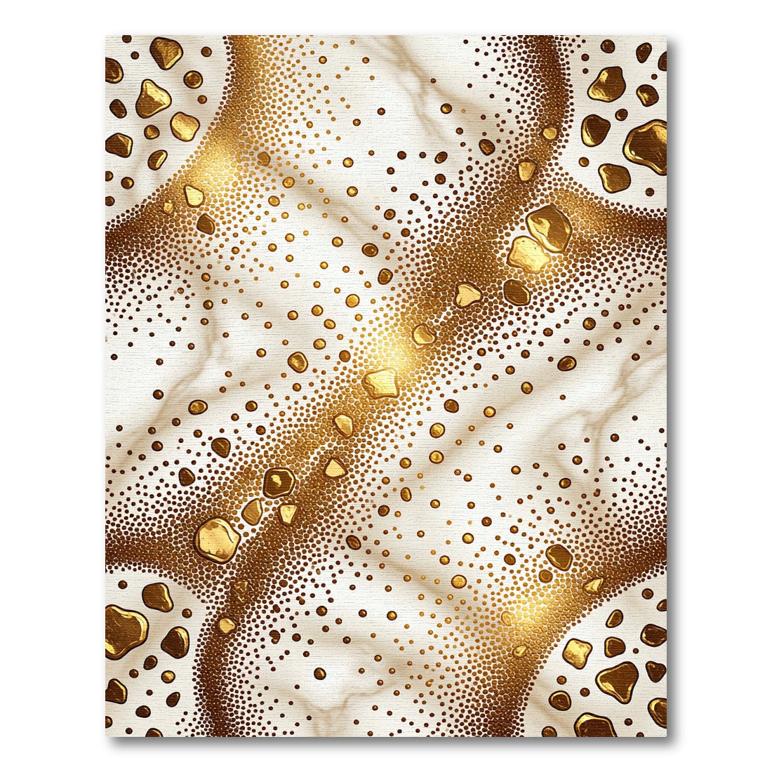 Golden Droplet Marble Texture Rug