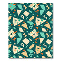 Teal Mid Century Geometric Abstract Confetti Rug
