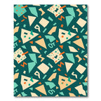 Teal Mid Century Geometric Abstract Confetti Rug