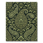 Ornate Gold Paisley Scrollwork Rug