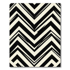 Bold Black White Zigzag Stripe Rug