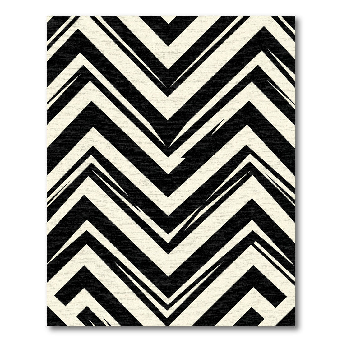 Bold Black White Zigzag Stripe Rug