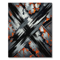 Industrial Distressed Rust and Steel Cross Rug