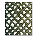 Olive Lattice Woven Geometric Grid Rug