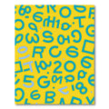 Retro Yellow Teal Alphabet Numbers Rug