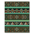 Tribal Emerald Orange Diamond Stripe Rug