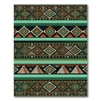 Tribal Emerald Orange Diamond Stripe Rug