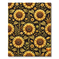 Golden Sunflower Garden Pattern Rug