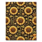 Golden Sunflower Garden Pattern Rug