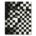 Monochrome Three-dimensional Geometric Checkered Art Rug