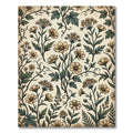 Vintage Cream Floral Botanical Meadow Rug