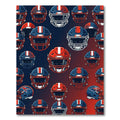 Blue and Red Football Helmet Graphic Rug