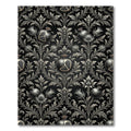 Dark Pomegranate Thistle Floral Damask Rug