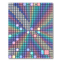 Iridescent Holographic Geometric Grid Squares Rug