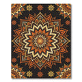 Radiant Amber Golden Floral Medallion Rug
