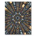 Earthy Sunburst Geometric Tribal Jewel Rug