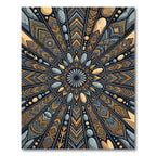 Earthy Sunburst Geometric Tribal Jewel Rug