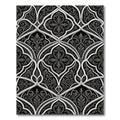 Black White Interlocking Arabesque Filigree Rug