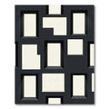 Modern Geometric Monochrome Block Grid Rug