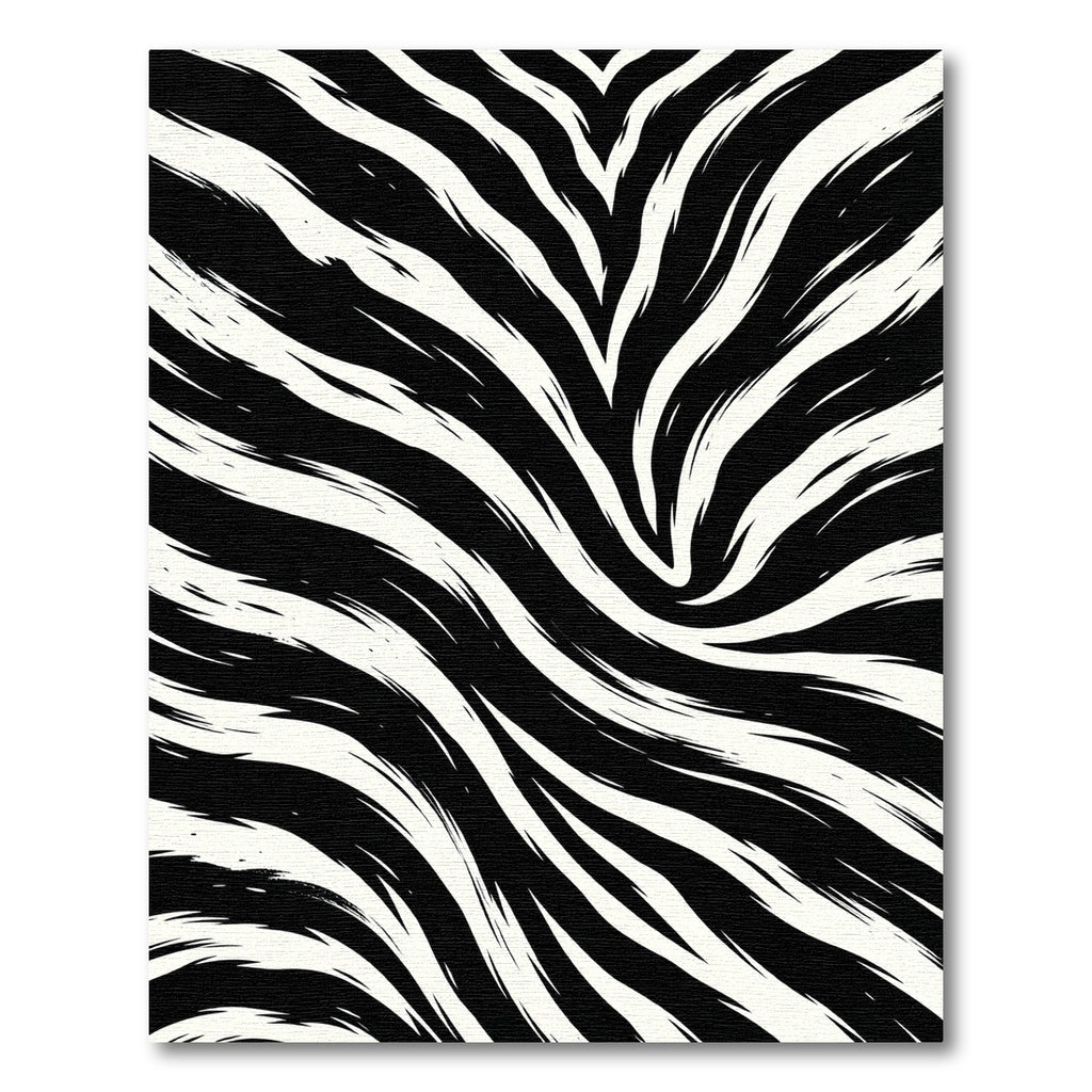 Bold Zebra Monochrome Abstract Flowing Lines Rug