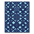 Azure Geometric Tracery Lattice Ornament Rug