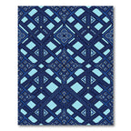 Azure Geometric Tracery Lattice Ornament Rug