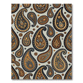 Elegant Gold and Slate Paisley Scroll Rug