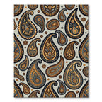 Elegant Gold and Slate Paisley Scroll Rug