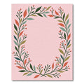 Coral Green Leaf Berry Garland Rug