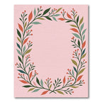 Coral Green Leaf Berry Garland Rug