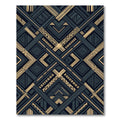 Geometric Art Deco Gold Black Abstract Rug