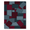 Geometric Collage Crimson Slate Rectangles Rug