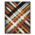 Terracotta Cream Black Intersecting Lines Rug