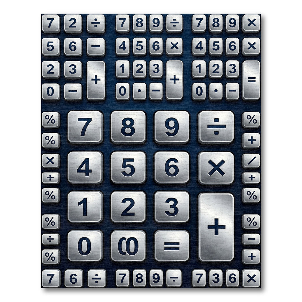 Modern Metallic Calculator Grid Rug