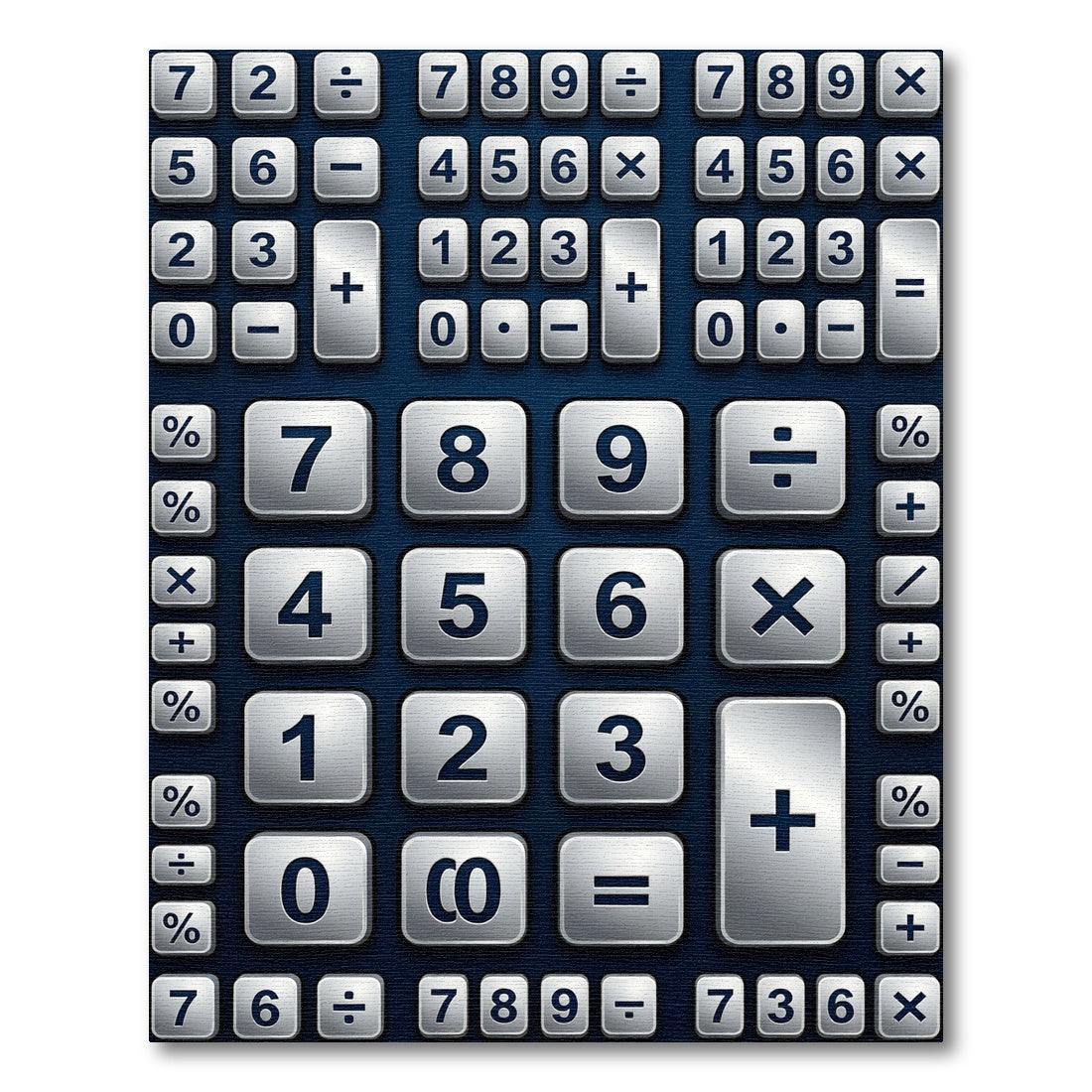 Modern Metallic Calculator Grid Rug
