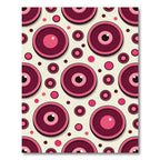 Deep Pink Eyeball Circle Composition Rug