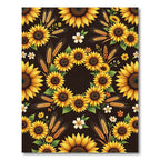 Golden Sunflowers Wheat Stalk Floral Bloom Rug