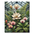 Lush Tropical Orchid Magnolia Fern Garden Rug