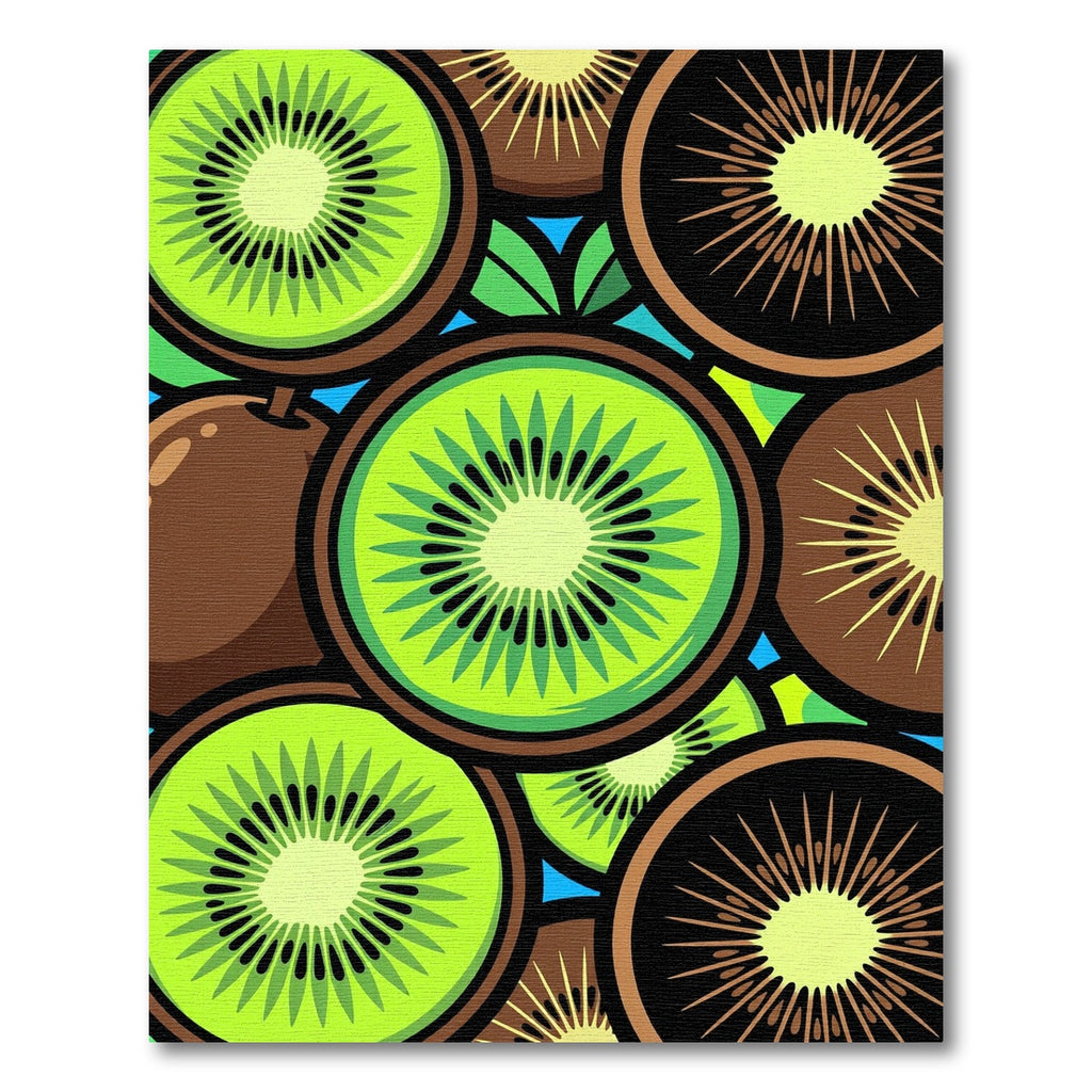 Vibrant Tropical Kiwi Fruit Illustration Rug