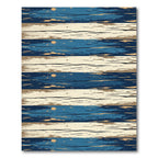 Distressed Navy and Beige Striped Rug