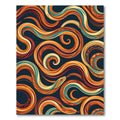 Vibrant Orange Serpentine Abstract Flow Art Rug