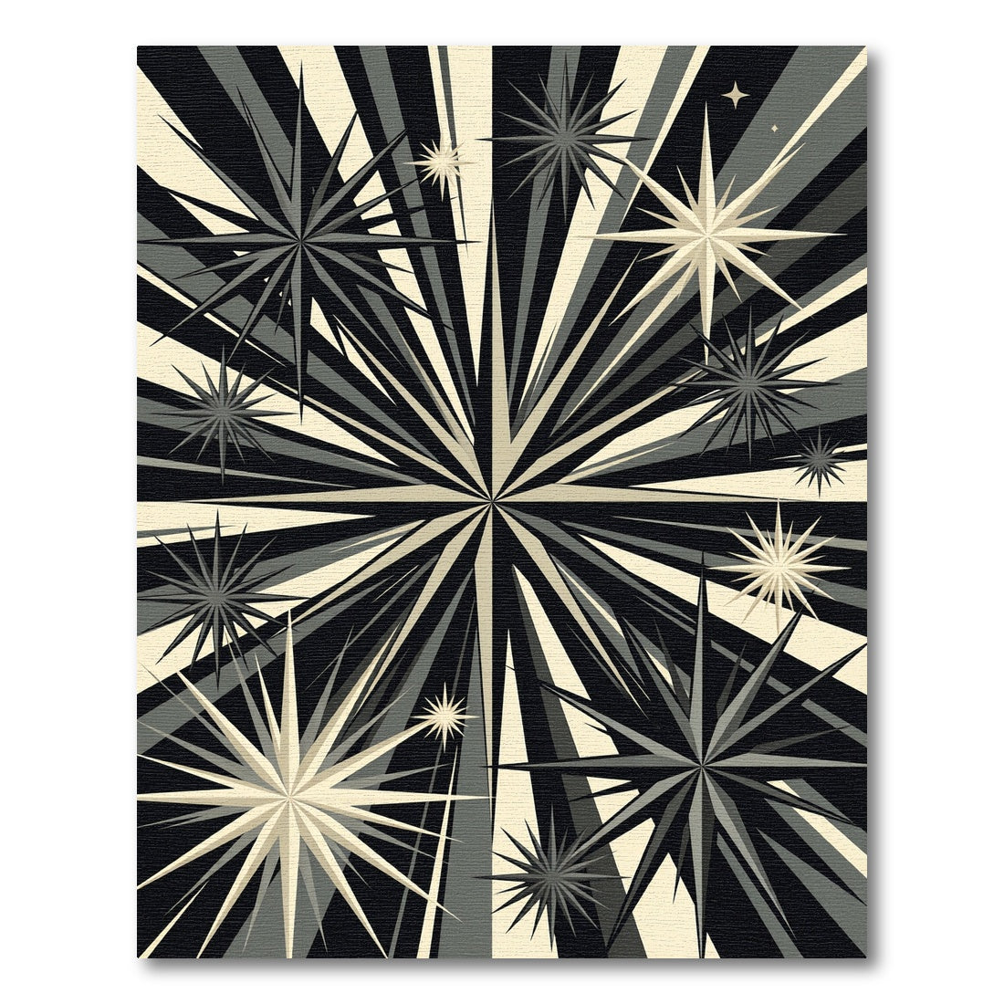 Monochromatic Radiating Burst Stellar Area Rug