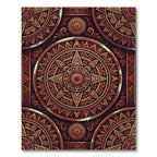 Crimson Sun Mandala Medallion Rug