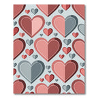 Modern Geometric Heart Layered Art Rug
