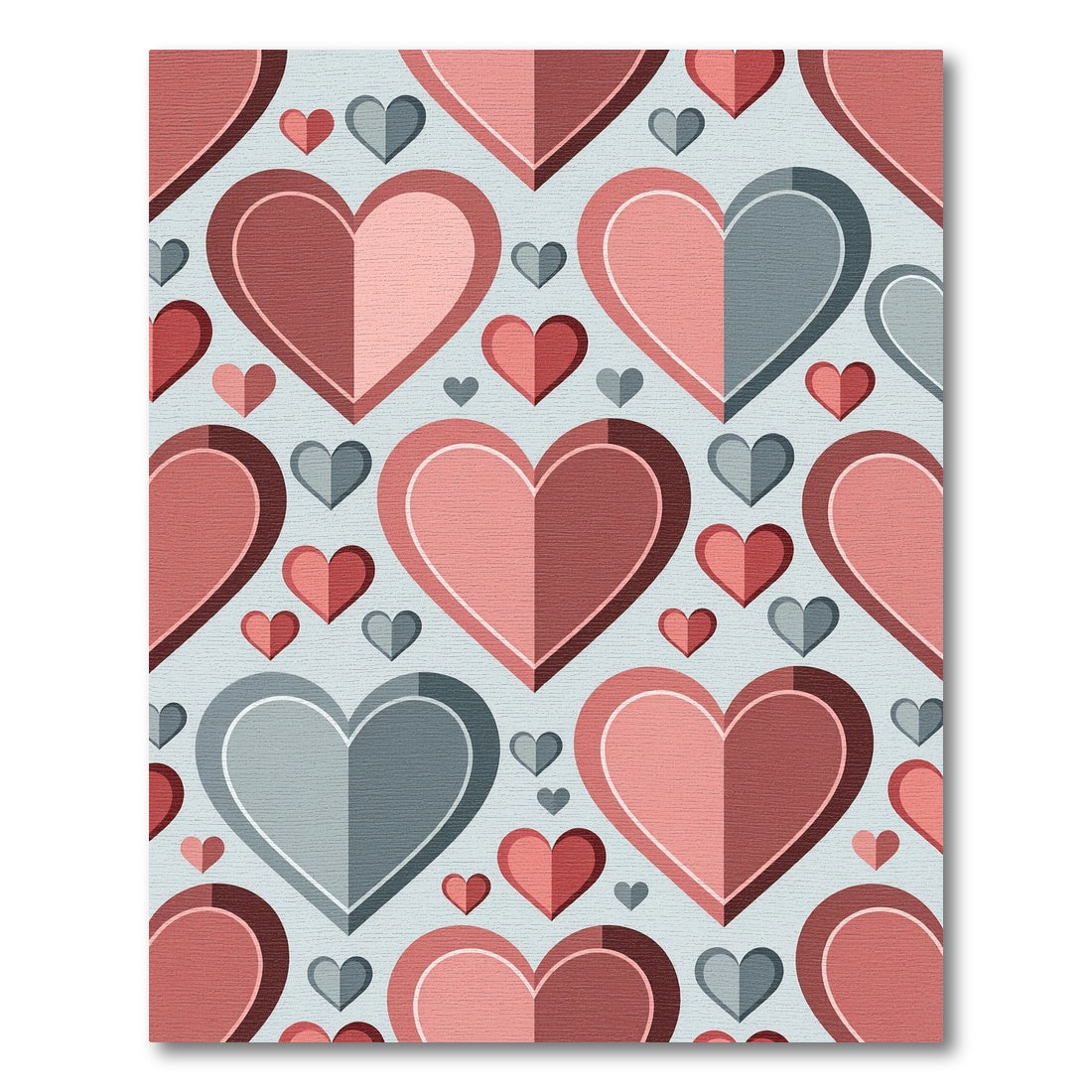 Modern Geometric Heart Layered Art Rug
